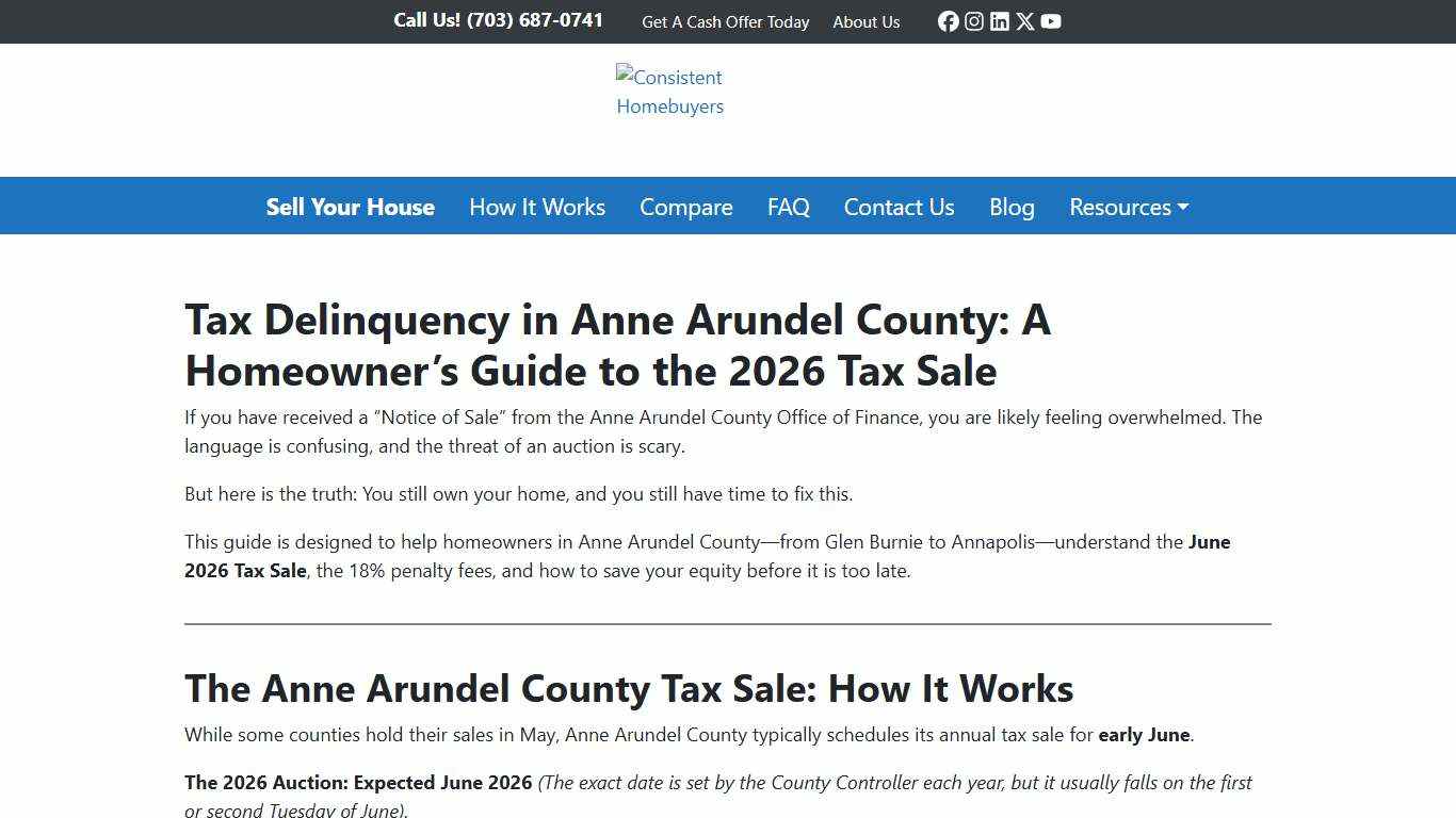 Sell Tax Delinquent House in Anne Arundel County, MD 2026 Guide